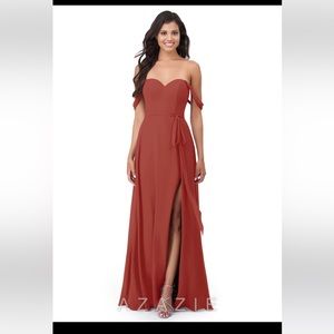 AZAZIE AARON Bridesmaid Dress - color Terracotta / Size A8